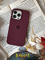 Чехол с закрытым низом на Айфон 13 Про Бордовый / Silicone Case для iPhone 13 Pro Maroon