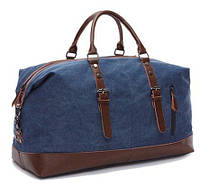 Дорожная сумка текстильная тревелсумка средняя Vintage Синяя BuyIT Дорожня сумка текстильна тревелсумка