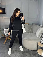 Женский трендовый модный красивый удобный базовый спортивный костюм батник и штаны (большие размеры)