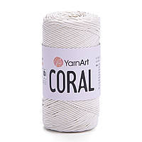 Yarnart CORAL (Ярнарт Корал) № 1919 молочный (Пряжа шнур, нитки для вязания)