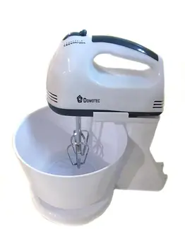 Ручний міксер для кухні 7 швидкостей Domotec MS-1366 200 Вт Кухонний електричний міксер з чашею Білий