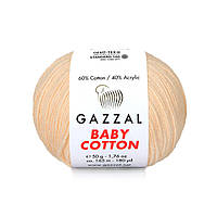 Пряжа Gazzal Baby Cotton 3469 Світлий персик