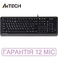 Клавіатура A4Tech FK10 USB, чорно-сіра, провідна, мембранна, класична стандартна повнорозмірна