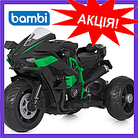 Детский мотоцикл на аккумуляторе электромотоцикл трехколесный Bambi M 5023EL-2 зеленый