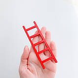 Мініатюра драбини приставна 11.7*3.6 см Червона, фото 2