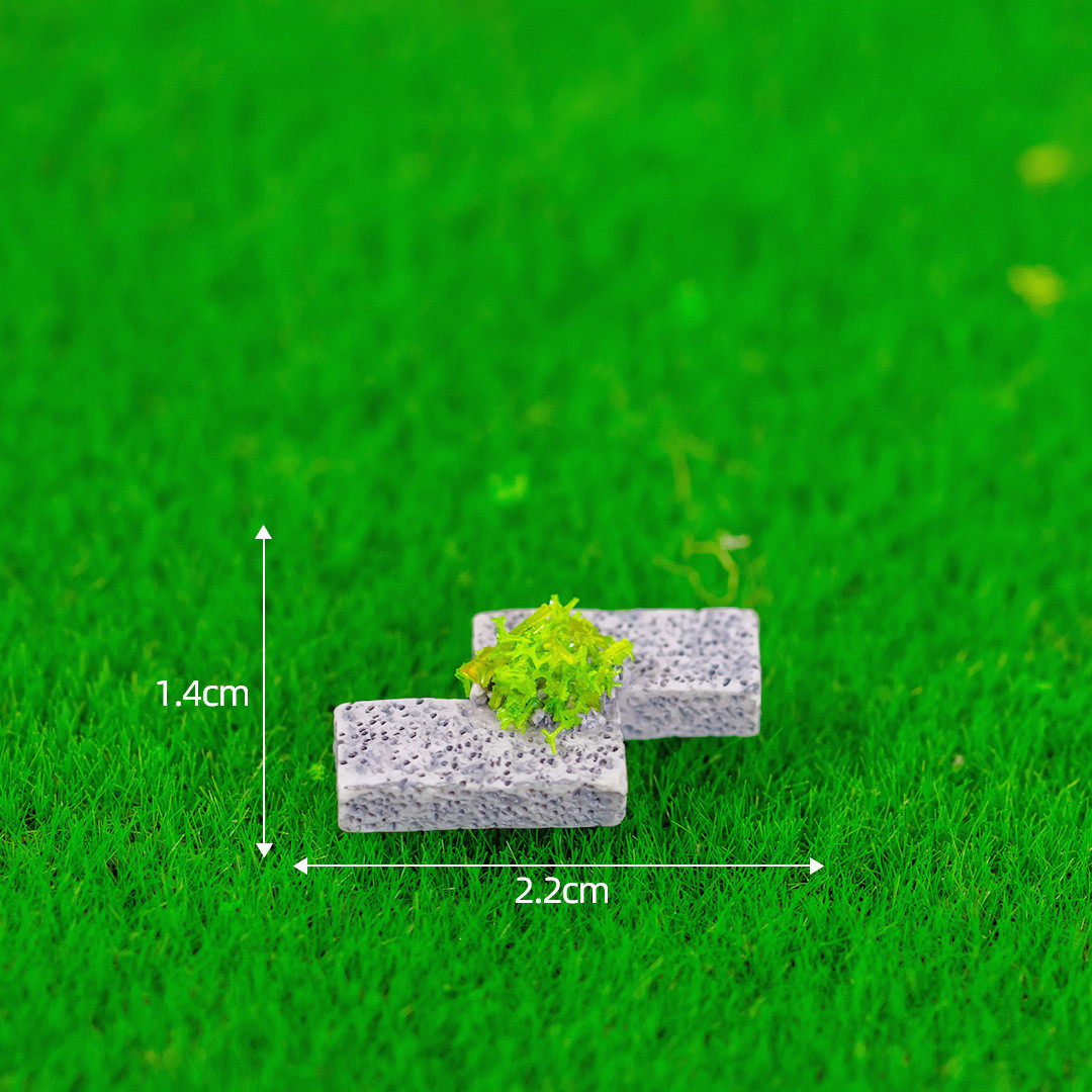 Мініатюра цегла зиг-заг 2.2*1.4 см Сірий із зеленню, фото 1