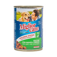 Влажный корм Migliorcane для собак, с кусочками говядины и овощами, 405 г
