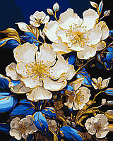 Картина за номерами 40×50 см Kontur. Золотий цвіт з фарбами металік DS0583