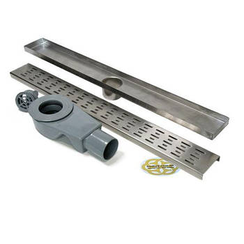 Горизонтальний трап для душу CLASSIC 60 см, поворотний сифон з подвійним затвором, решітка дощ FEHA