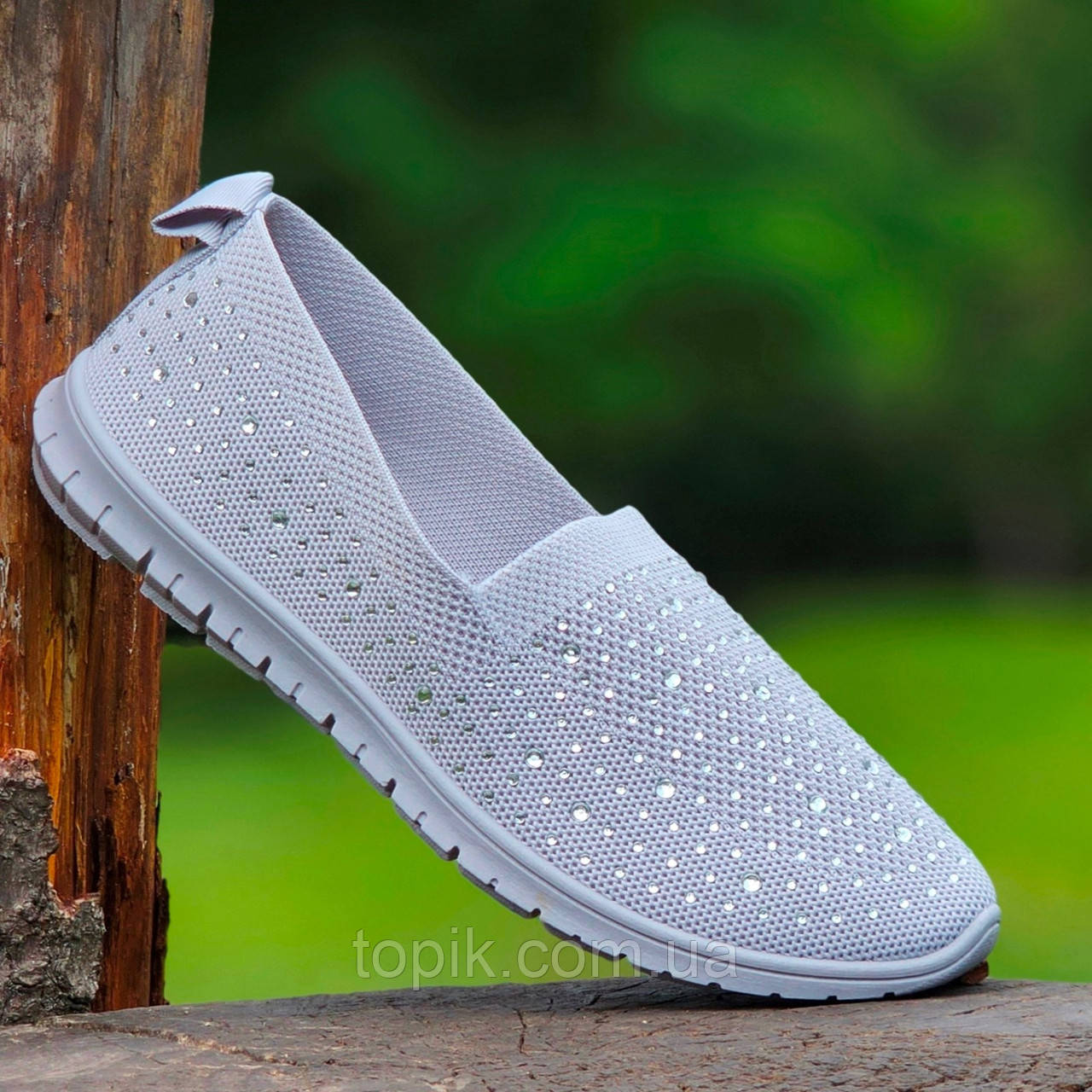 Мокасини сліпони жіночі літні сірі текстильні легкі Мокасины слипоны женские летние серые тканевые (Код: 3206), фото 1