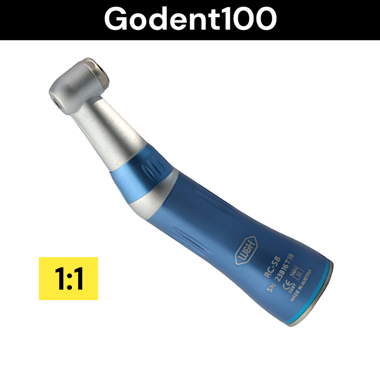 Кутовий наконечник W&H (Синій) 1:1 з водою