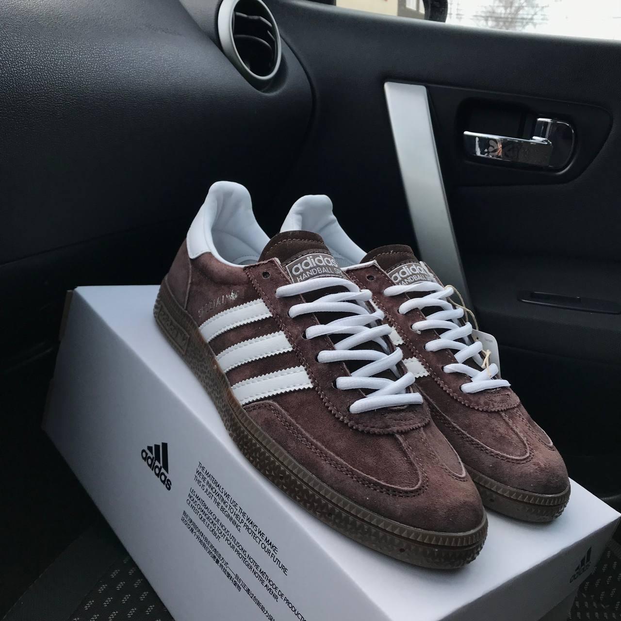 Кросівки чоловічі коричневі Adidas Spezial Brown White (12843), фото 1