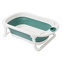 Детская складная силиконовая ванночка 80*48.5*21 см для купания младенцев ME 1139 SPRINKLE Deep Green Зеленый