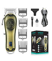 Машинка для стрижки волосся VGR V-658 Salon series акумуляторна бездротова Bronze