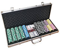Покерный набор на 500 фишек в алюминиевом кейсе (номинал 25-5000). 11,5g-chips