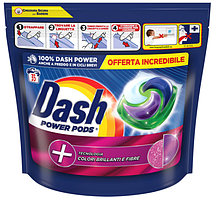 Капсули для прання Dash Pods 4 в 1 "Яскраві кольори та волокна" (35шт.)