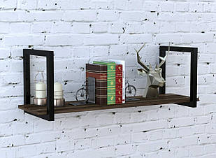 Полиця PL-1-18 Loft Design  Орех Модена 92 см Черный