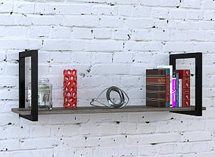 Полиця PL-1-18 Loft Design  Дуб Палена 92 см Черный