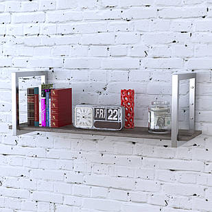 Полиця PL-1-18 Loft Design  Дуб Палена 92 см Серебристый