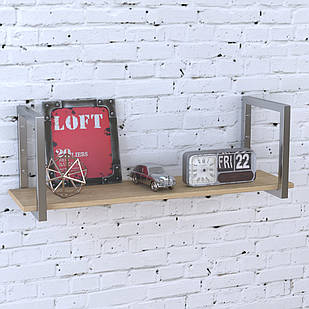 Полиця PL-1-16 Loft Design Дуб Борас 92 см Сріблястий