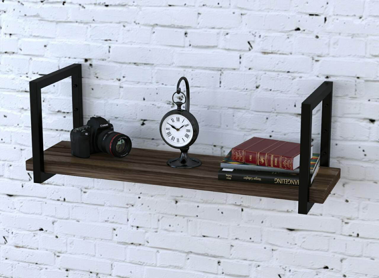 Полиця PL-1-36 Loft Design  Орех Модена 92 см Черный, фото 1