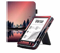 Чехол PocketBook 629 Verse Mist Grey с ремешком для руки и подставкой "Forest" обложка на Покетбук (7706856)