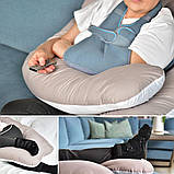 Подушка для сну та відпочинку для вагітних П-форми IDEIA 140х75х20 см з U-shape з наволочкою на блискавці фігурна сіро/біла, фото 10