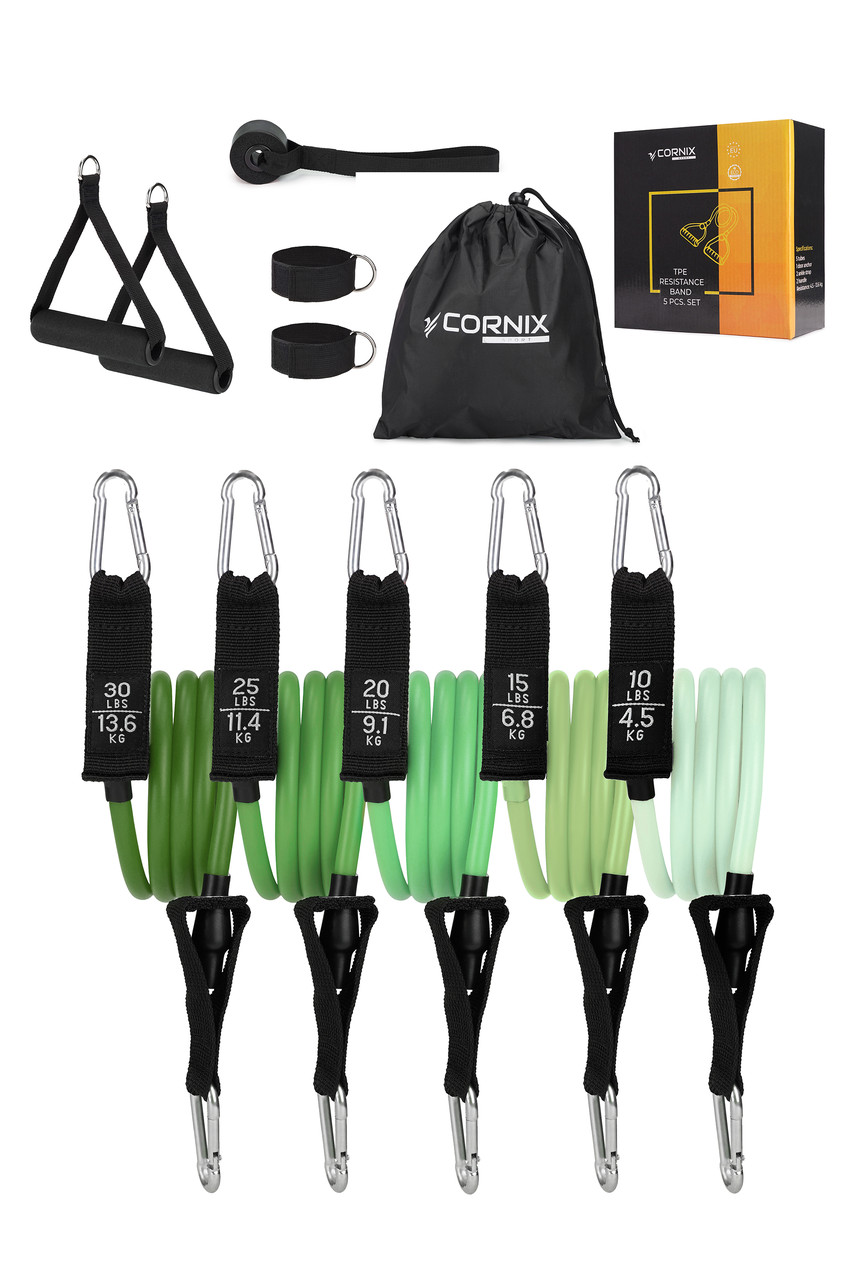 Набір трубчастих еспандерів Cornix 5 шт 4.5-13.6 кг XR-0255, фото 1