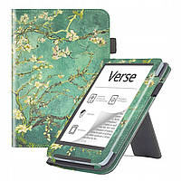 Чехол PocketBook 634 Verse Pro Azure с ремешком для руки и подставкой "Цветущие Ветки Миндаля" (7706855)