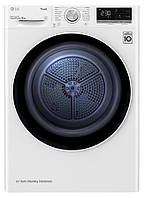 Сушильная машина LG тепловой насос, 9кг, A++, 69см, дисплей, автоочистка конденсатора, белый (DC90V5V0W)