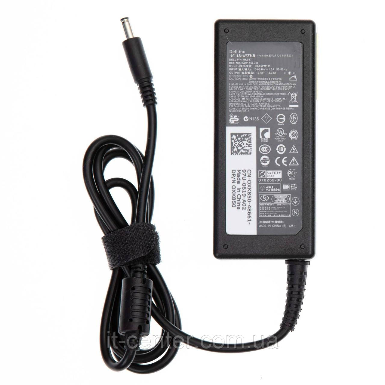 Оригінальний блок живлення для ноутбука DELL 19.5V, 2.315A, 45W, 4.5*3.0-PIN, Black (для DELL XPS 12 13