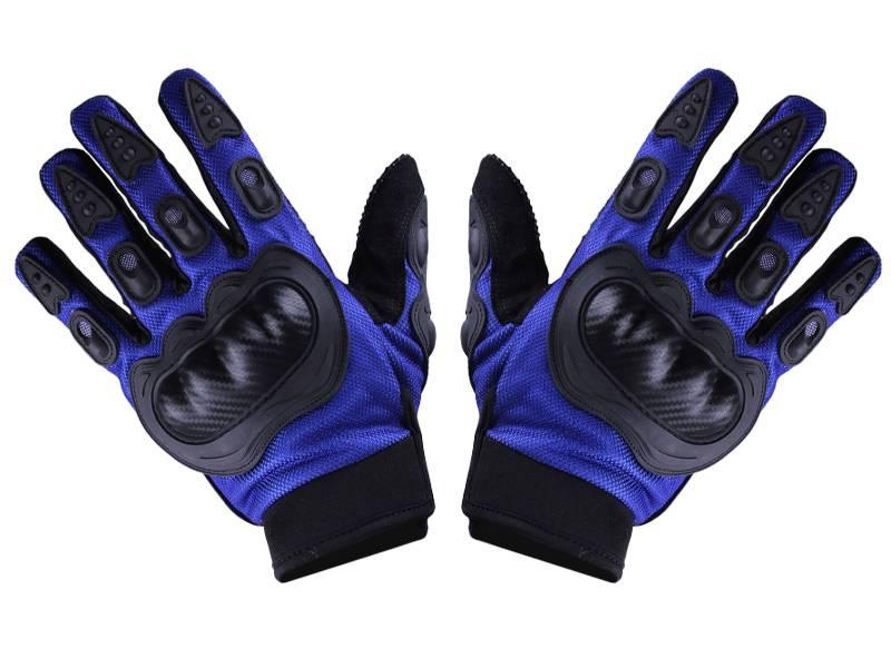 Мотоперчатки чорні із синім текстиль size L MS06