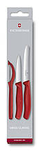 Набір кухонних ножів Victorinox SwissClassic, червоний c овочечисткою 6.7111.31