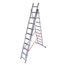 Драбина алюмінієва трисекційна Laddermaster Sirius A3A12. 3x12 сходинок