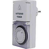 Таймер-розетка OutDoor Timer механический суточный IP44