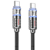 Дата кабель Hoco U122 Lantern Transparent Discovery Edition Type-C to Type-C 60W (1.2m) GRI