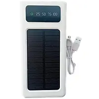 УМБ Power Bank Solar 50000mAh повербанк 4 в 1 із сонячною панеллю, екраном, ліхтариком White SaleMark