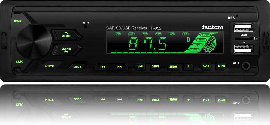Автомагнітола FANTOM FP-352 Black/Multicolor, фото 2
