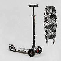 Самокат детский трехколесный с подсветкой Best Scooter MAXI Skulls Muerte S - 12208