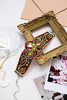 Набор для вышивки бисером украшение-браслет на натуральном художественном холсте Абрис Арт Золотой узор