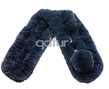 Шарф із натурального хутра кролика коричневий, фото 3