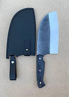 Нож ручной работы кухонный Серб 10, клинок из стали 50х14мф, топор секач высокого качества, чехол в комплекте