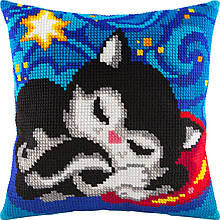 Набір для вишивання декоративної подушки Чарівниця Котячі сни 40×40 см Z-04