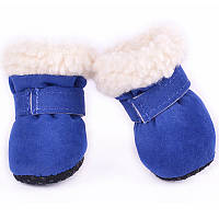 Ботинки Ruispet для малых пород собак, зимние с утеплением, 4 шт./упак. синие, 5,0x4,4 см, L d