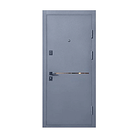 Вхідні двері метал мдф із вставкою нержавіючої сталі антрацит 860-960*2050мм New 20
