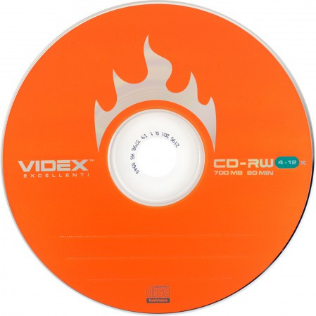 Диск CD-RW "Videx" 700mb 4-10x (bulk-50 шт.) - фото 1 - id-p379079416