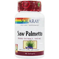 Экстракты ягод сереноа Solaray Saw Palmetto Berry Extract 160 mg 60 Softgels SOR-03782 MY, код: 7519937
