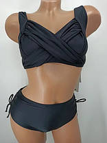 Купальник 2025 для полных SISIANNA 51810 Кейла черный (В НАЛИЧИИ ТОЛЬКО 50 52 54 56 58 УКР р-ры), фото 3