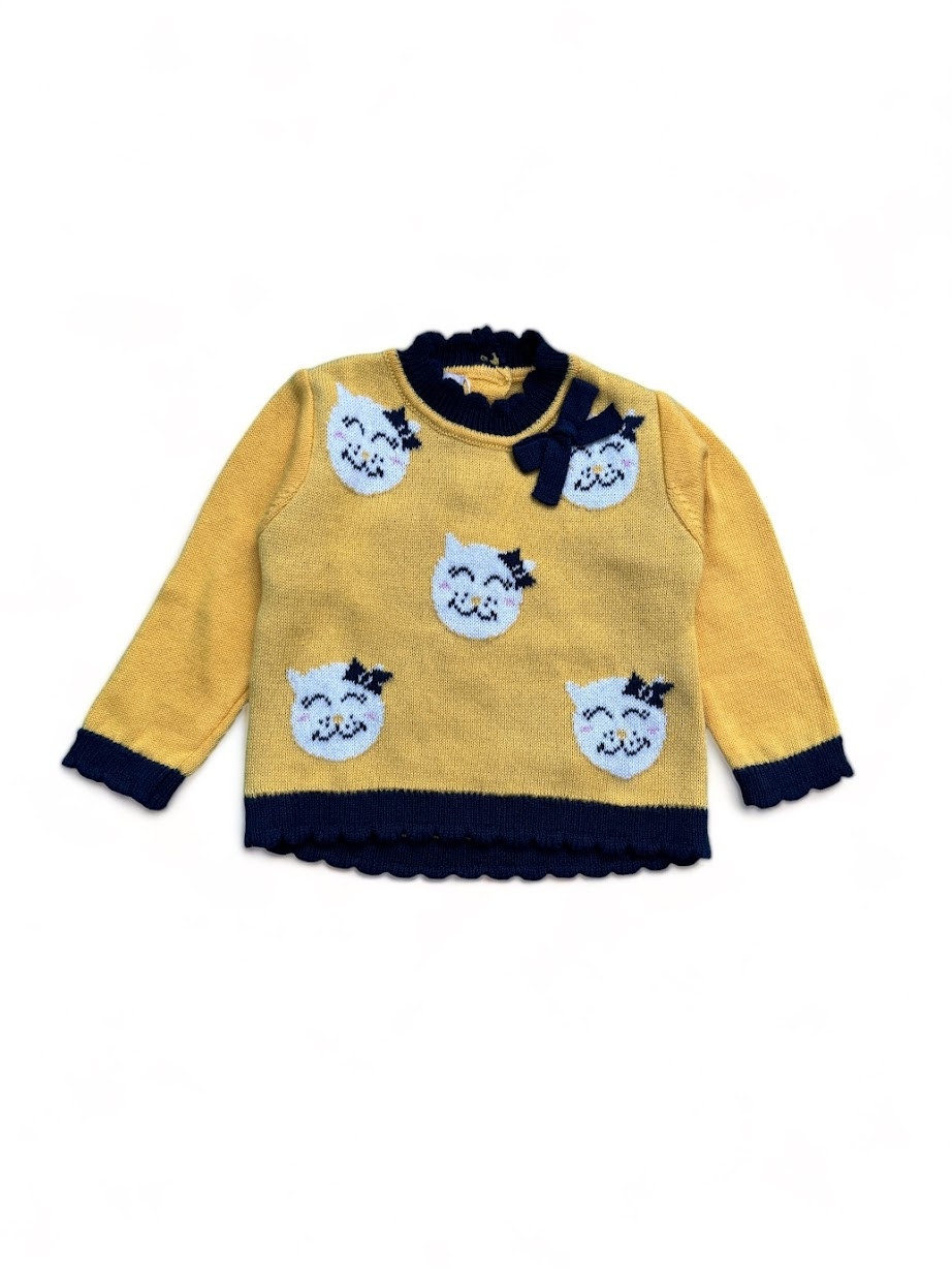 В'язаний светр з круглою горловиною Chicco, Жовтий, 0м - 3м, 56см