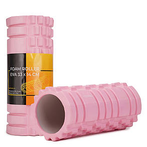 Масажний ролик Cornix EVA 33 x 14 см (валик, роллер) XR-0036 Light Pink, фото 1